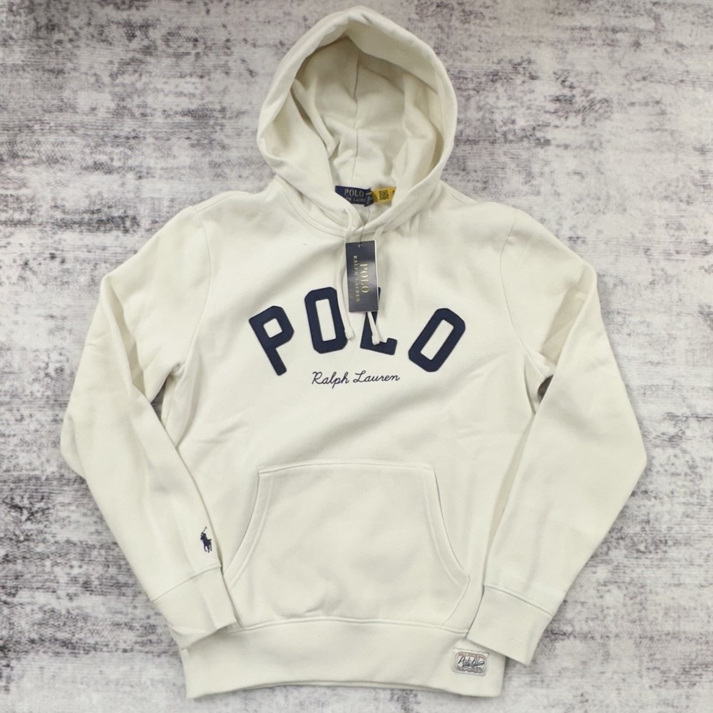 NWT Polo Ralph Lauren Hooded Sweatshirt Off-White Men's‎ Small - 710P06647001